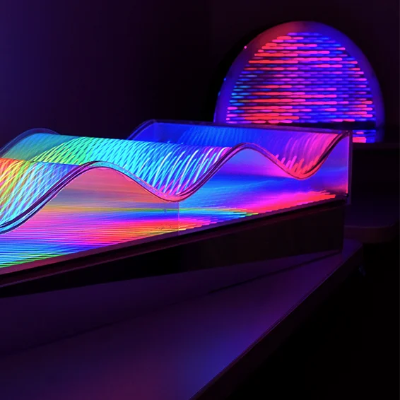 Aidan Lincoln Fowler Lenticular Wave LightArt MadMapper LEDs