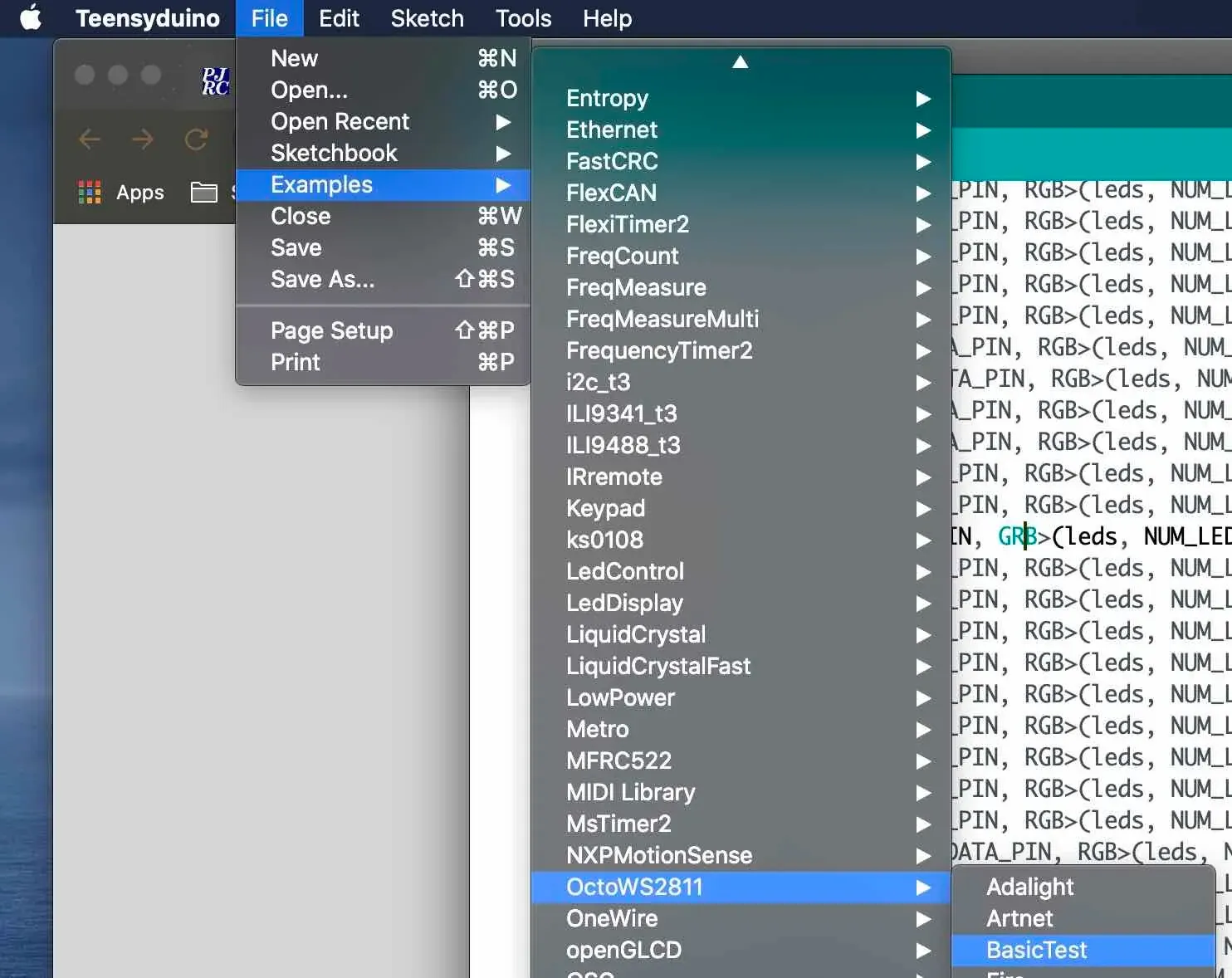 Where to find octows2811 basic test
